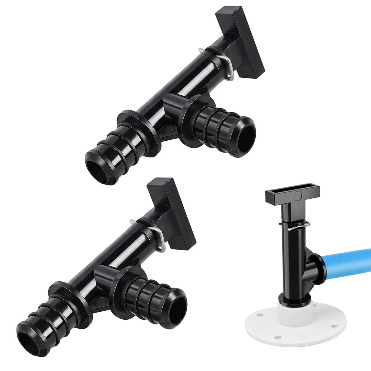 2 Pack 1/2 tum RV lågpunkt avloppsväxlare