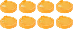 8 Pcs Sprouting Lids for Mason Jars 86mm Wide Mouth Plastic Canning Jar Lid for Grow Bean Sprouts, Salad Sprouts, Yellow