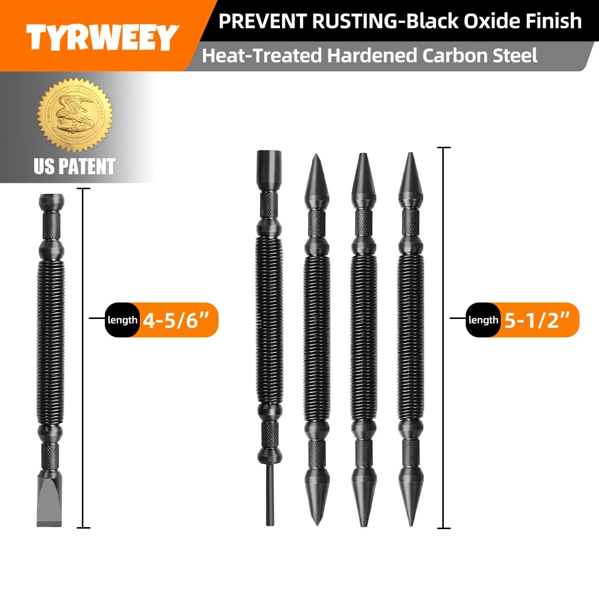 LinkMejor 5pc Ustawiacz Paznokci, Centralny Pukacz, Narzędzie do Usuwania Otworów, Zimny Piła