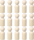 15 Pack Wood Peg, 3 Inch Boy-Shape Wooden Peg People, Unfinished Wooden Peg People Bodies Figures for DIY Art Crafts Painting