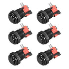 27mm Gaură de Montare Buton de Apăsat Temporar Joc pentru Jocuri Video de Arcade Negru 6 buc