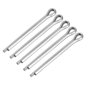 Split Cotter Pin - 4mm x 45mm 304 Stainless Steel 2-Prongs Silver Tone Fastener Clip Key 5Pcs