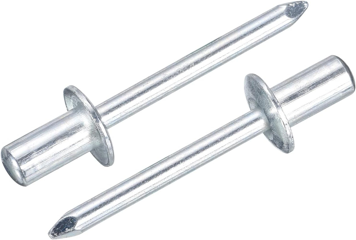 30Pcs 1/4"x1/2" Round Head Closed End Blind Rivets, Zinc-Plated Carbon Steel Grip and Mandrel Cap Blind Rivets, Silver