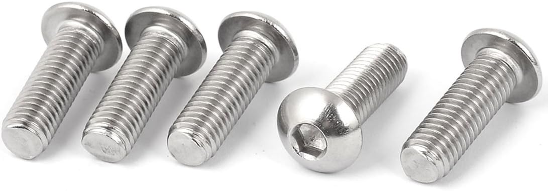M10 x 30mm Stainless Steel Button Head Socket Cap Screw 5 Pcs