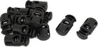LinkMejor Spring Loaded Plastic Cord Lock Stopper Toggle End 11Pcs Black