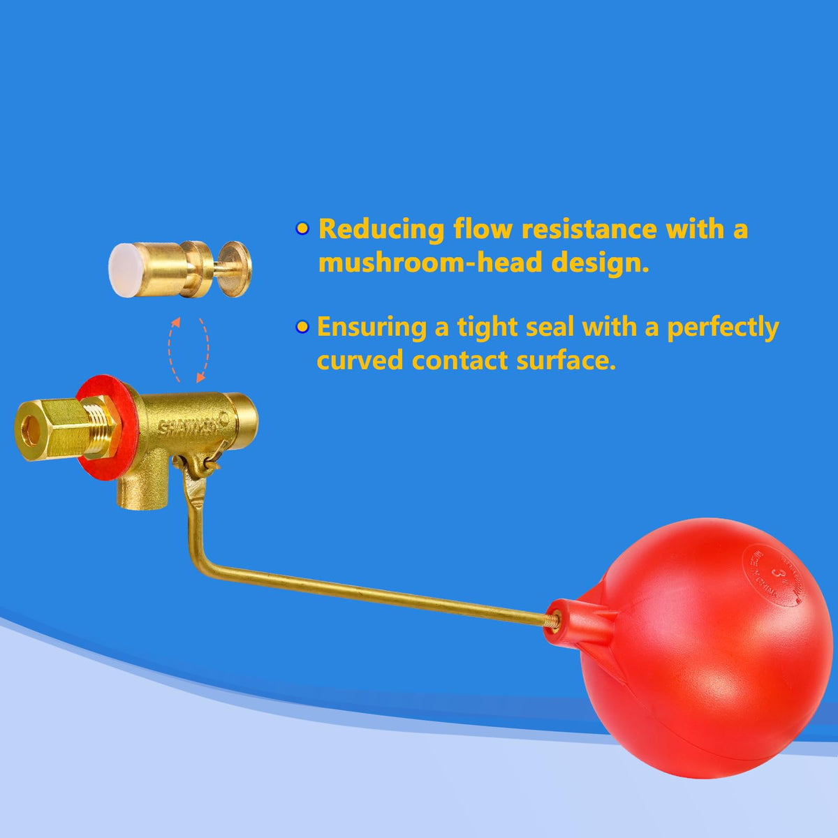 Valvă de tip float pentru evaporator, brass, 1/4"