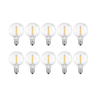 LinkMejor 10PK G40 LED Replacement Bulbs, 0.6W Globo Clara Regulable E12 Base