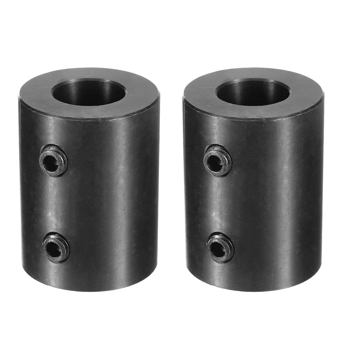 2pcs Shaft Coupling 3/4" Bore, 1-1/2" OD, 2" Length, Black Oxide Plated Steel Rigid Coupling, Motor Wheel Coupler, (2 Set Screws)
