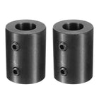 2pcs Shaft Coupling 3/4" Bore, 1-1/2" OD, 2" Length, Black Oxide Plated Steel Rigid Coupling, Motor Wheel Coupler, (2 Set Screws)