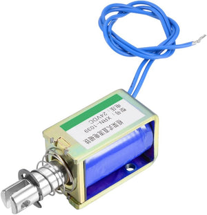 DC 24V 25N 19.2W 10mm ขนาดทางดึง โซเลโนไอด์เอเล็กโทรมาเกต โอเพนเฟรม อ้างอิง XRN-1039