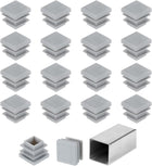 5/8" (16mm) Square Tubing End Caps, 32 Pcs Plastic Hole Plugs Insert End Cap for Metal Tubing Post Chair Leg Table Bookshelves Furniture, Grey