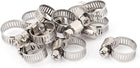 9mm-16mm Pipe Stainless Steel Adjustable Drive Hose Clamp Clip 12pcs