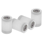 4Pcs Plastic Roller Wheel with Bearings, ID 15/64" (6mm) x OD 25/32″ (20mm) x Length 1-3/16"(30mm), Guiding Wheel Flat Belt Idler (White)