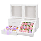 Caixas de Presentes LinkMejor 12 peças, 8x8x2 polegadas, Caixas de Biscoitos com Janela