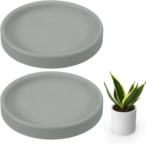 2 stk. Runde Plantesaucer, 4 Tommer Keramiske Plantedryptræer til Potter, Starkraftige Blomsterpotte Saucer til Indendørs og Udenfor, Mørkegrå