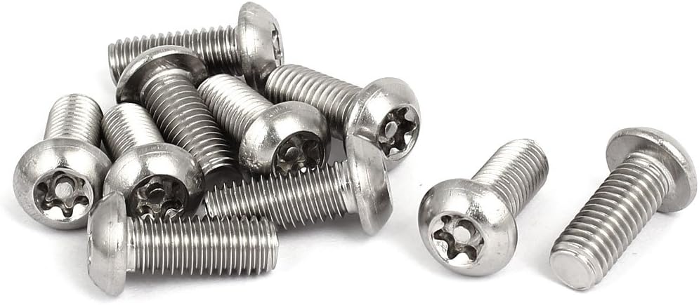 M8x20mm 304 Stainless Steel Button Head Torx Security Machine Screws 10pcs