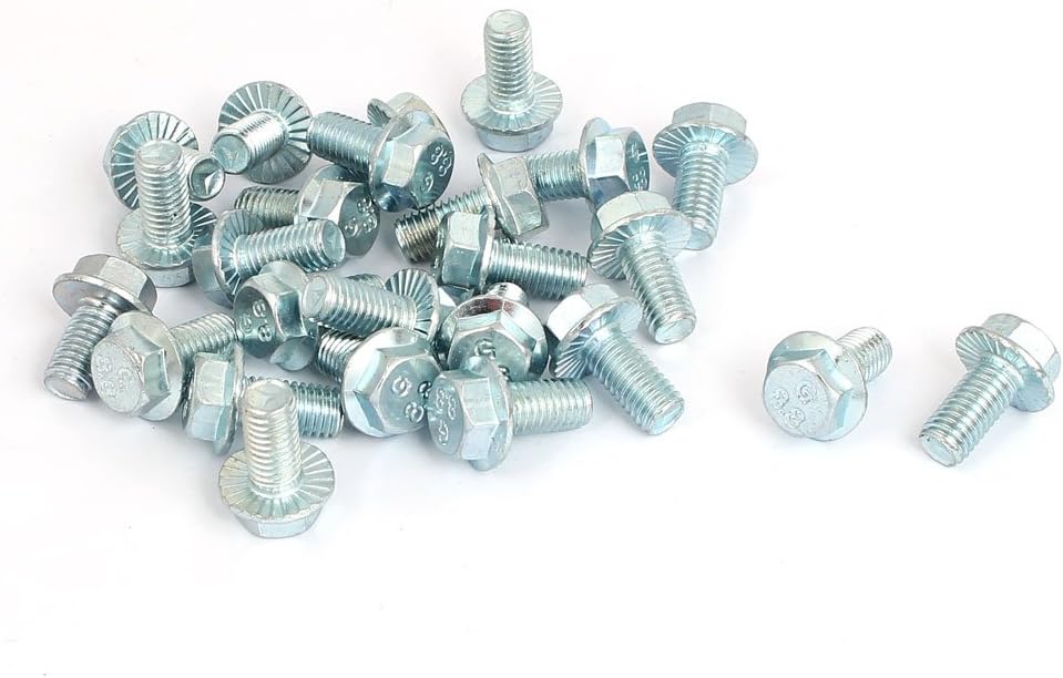 M8x16mm Grade 8.8 Metric Serrated Hex Flange Screws Bolts 25pcs