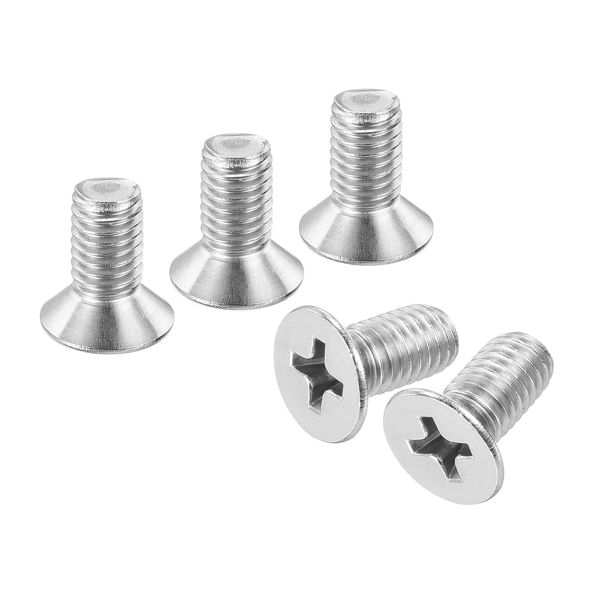 120 pcs M5-0.8x10 Machine Screws Phillips Pan Cross Head Screws Fasteners Bolts 304 Stainless Steel Silver for Wall Socket,House Repairs