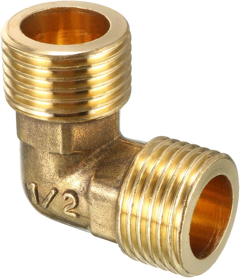 Brass Elbow Pipe Fitting 90 Degree G1/2 Male x G1/2 Male Connector