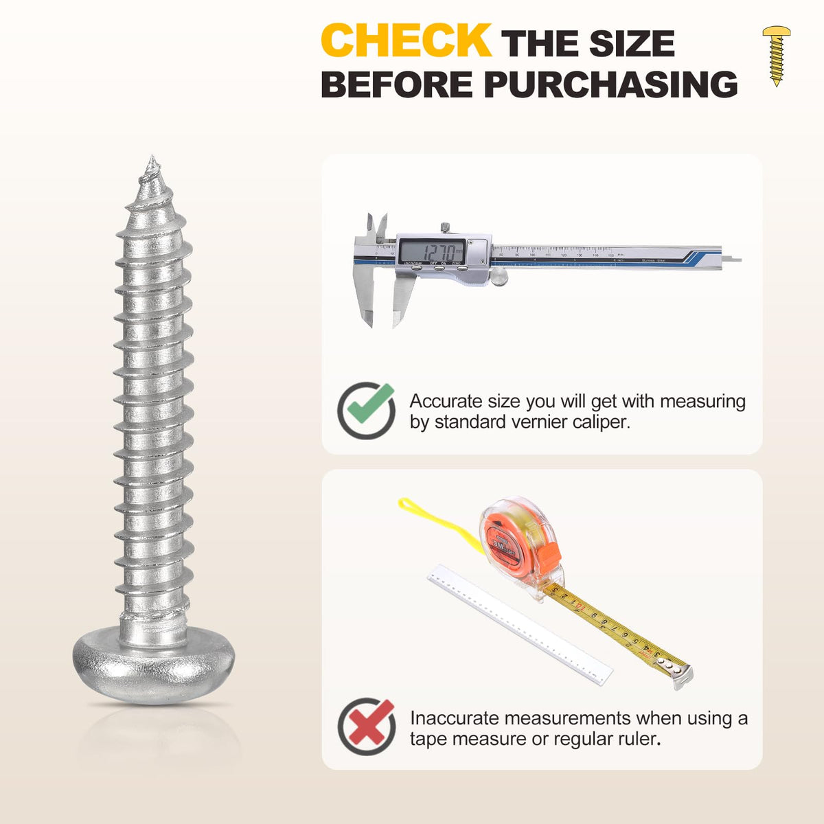 LinkMejor Phillips Pan Head Self Tapping Screw #14x5/8 50 Stycke
