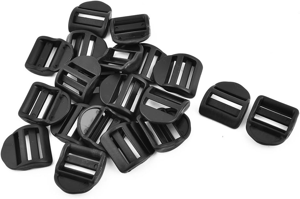 LinkMejor Plastic Luggage Bag Adjustive Tension Buckles 25mm Strap Width 20pcs