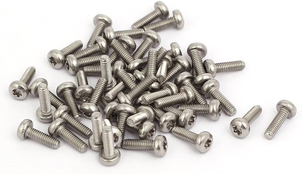 M2.5x8mm 304 Stainless Steel Pan Head Torx Socket Cap Machine Screw 50pcs