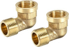 Brass Pipe Fitting 90 Degree Elbow G1/2 Male X G1/2 Female 2pcs