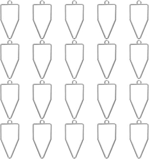 60Pcs Alloy Open Bezel Pendants, Hollow Frame Pendant Geometric Open Back Frame Pendant for Resin Jewelry Making Earrings Necklace Bracelet DIY, Silver Tone