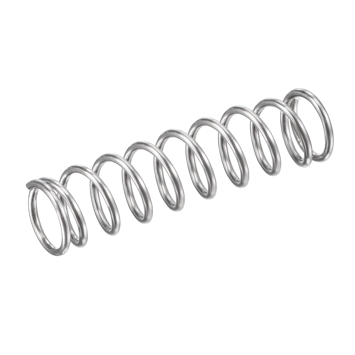 Compression Spring,304 Stainless Steel,9mm OD,1mm Wire Size,9mm Compressed Length,35mm Free Length,31.4N Load Capacity, Silver Tone,10pcs