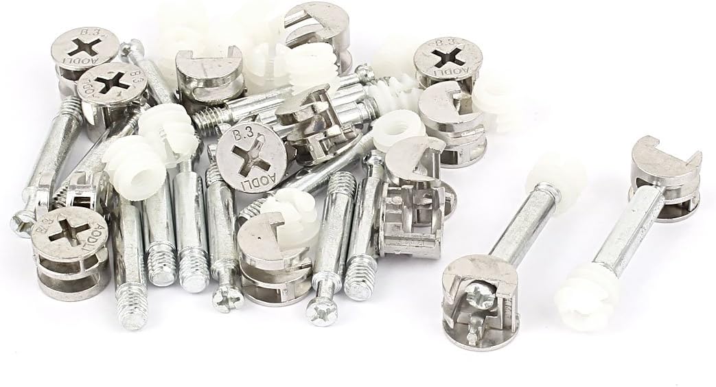 Furniture Cam Fitting Furniture Fixing Screw Cam Bolt Fitting Dowel Nut Connector 15 Sets