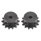 #25 Chain Roller Sprocket, 5mm Bore 1/4" Pitch 14 Tooth Single Strand Chain Sprocket, C45 Carbon Steel 25 Roller Chain Sprocket with Set Screws for ISO 04C Chain, 2Pcs