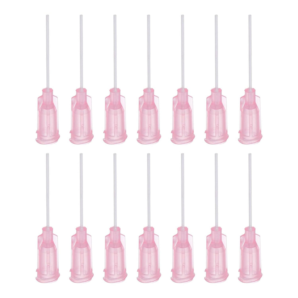 50 Pcs 20G Plastic Dispensing Needles, 1" PP Glue Needle Tube Blunt Luer Lock Tips with PP Flexible Needle for Liquid Glue Gun, Pink