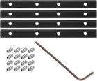 4pcs 30 Series Straight Line Connector 4 Inch with M6 Mounting Screws and Wrench Corner Bracket for T/V Slot 3030 Series Carbon Steel Extrusion Profile, Black
