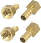 1/4BSP Thread 8mm Tube Dia Brass Hose Barb Coupler Outer Hexagon Connector 4pcs