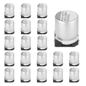 LinkMejor 330uF 25V Condensatori Elettrolitici in Alluminio, Condensatore Elettrolitico a Bassa Impedenza per Montaggio Superiore per Scheda di Circuito TV Computer, Progetti Elettronici Fai Da Te, 8x10.5mm, 20pz