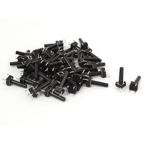 a15062500ux0312 6 Dip 4 Pin Momentary Push Button Tactile Tact Switches, 6 mm x 6 mm x 17 mm
