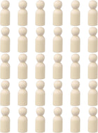 50 Pack Wood Peg, 2 Inch Boy-Shape Wooden Peg People, Unfinished Wooden Peg People Bodies Figures for DIY Art Craft Painting