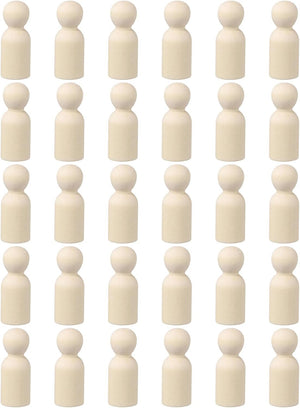 50 Pack Wood Peg, 2 Inch Boy-Shape Wooden Peg People, Unfinished Wooden Peg People Bodies Figures for DIY Art Craft Painting