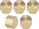 Brass Cap, 5pcs 1/8PT Female Pipe Fitting Hex Compression Stop Valve Connector 11x11mm