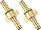 2 Pcs Brass Hose Barb Fitting Straight Connector Coupler 3/8" ID Brass Fitting Air Hose Fittings for Connecting Water Fuel Air, Oil Hoses