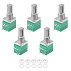 RV097NS Potentiometer B100K Ohm Variable Resistors Single Turn Rotary Carbon Film Taper 5pcs