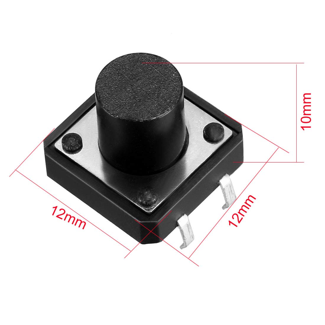 12x12x10mm Panel Momentary 4-Pin PCB DIP Tactile Tact Push Button Switch 5PCS