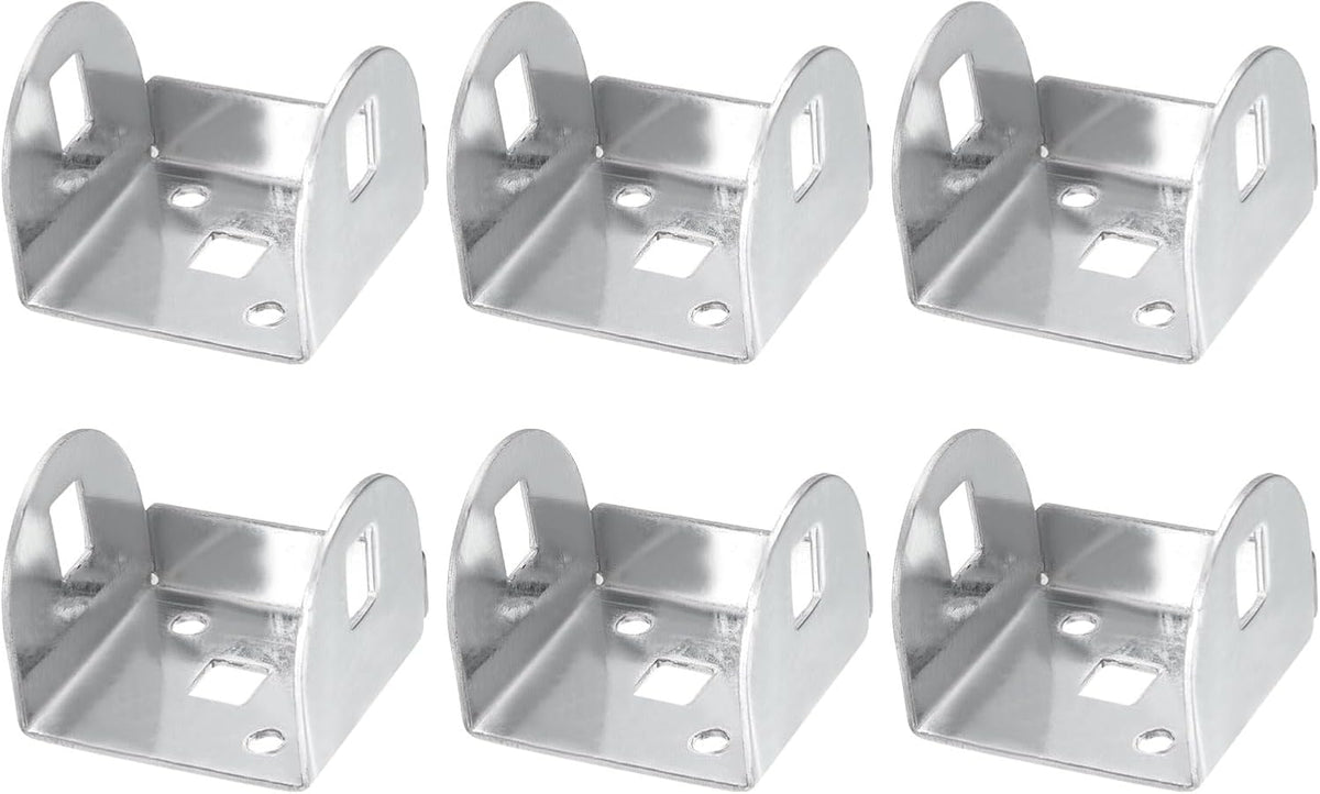 6 Pcs U Bracket for 1.77 Panels, 41 x 45 x 36mm Metal U Shaped Fasteners Brackets for Guardrail or Partitions Connection, Silver