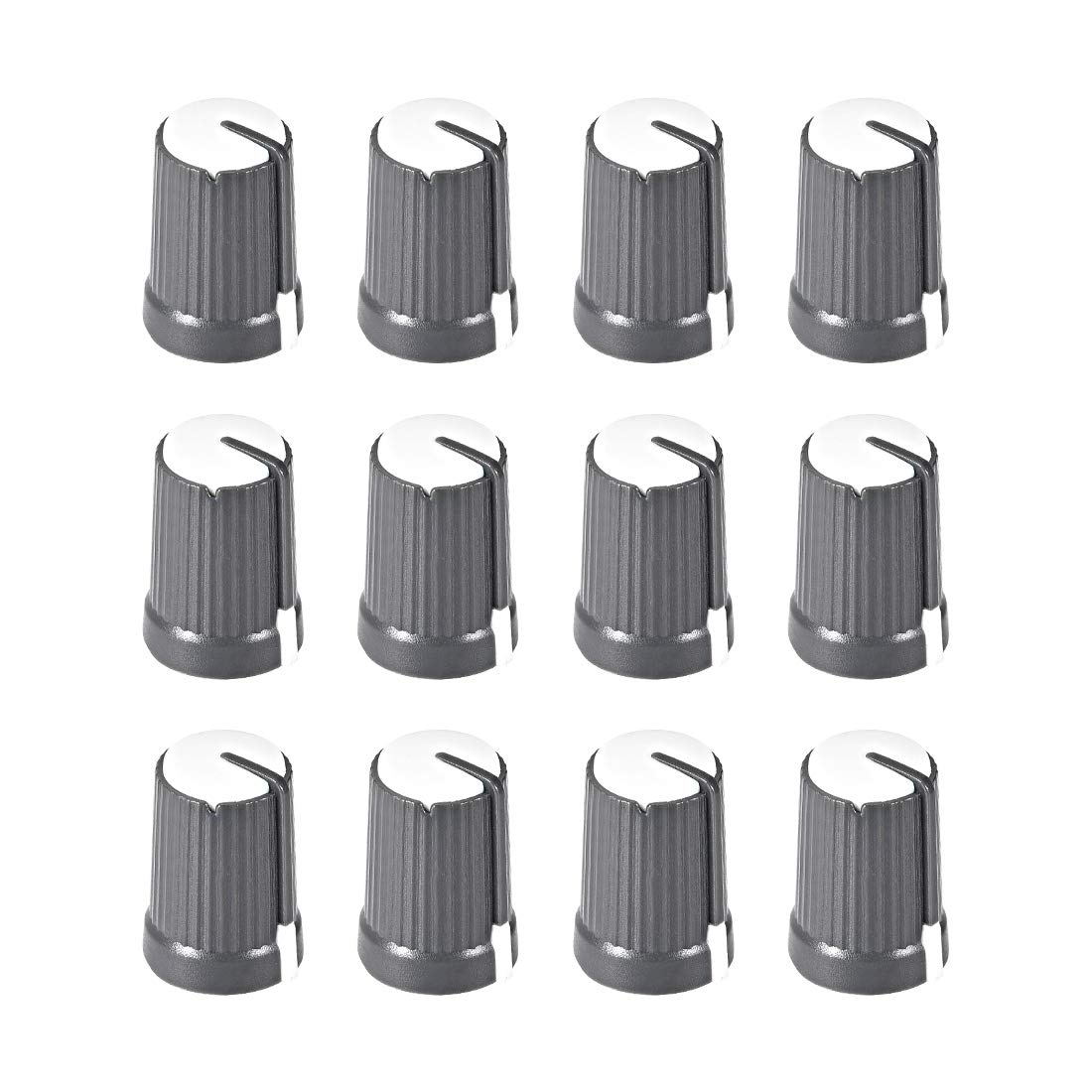 12Pcs Potentiometer Volume Control Knob Cap Plastic White 6mm Shaft Dia. Rotary Knob 12mm Dia. X 17mm Height