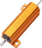 50W 0.4 Ohm 5% Aluminum Housing Resistor Screw Tap Chassis Mounted Aluminum Case Wirewound Resistor Load Resistors Gold Tone 1pcs