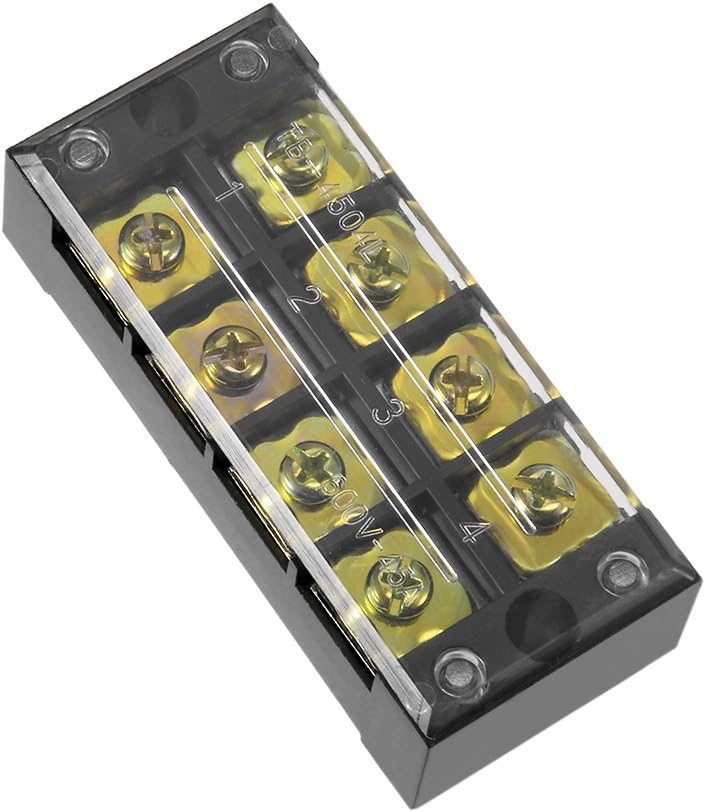 Dual Rows 4 Positions 600V 45A Wire Barrier Block Terminal Strip TB-4504L