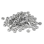 Hex Nuts, M6x1mm Metric Coarse Thread Hexagon Nut, Carbon Steel, Pack of 100 (Silver Tone)