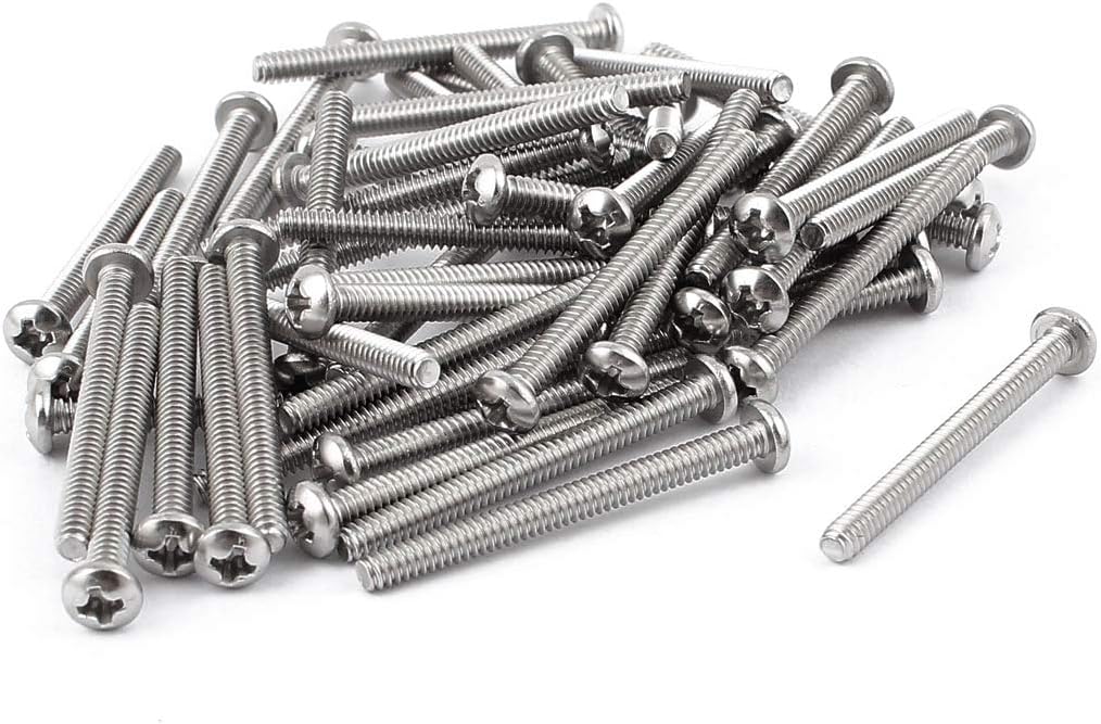 40mm Long #6-32 x 1 1/2 Inch Phillips Truss Head Machine Screws 50 Pcs