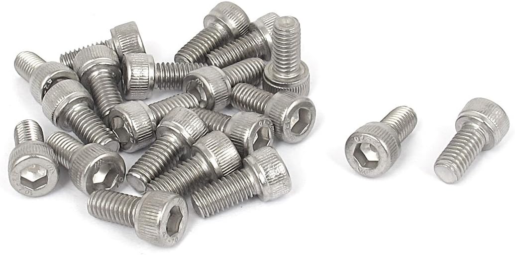 M6x12mm 304 Stainless Steel Hex Key Bolt Socket Head Cap Screws 20pcs