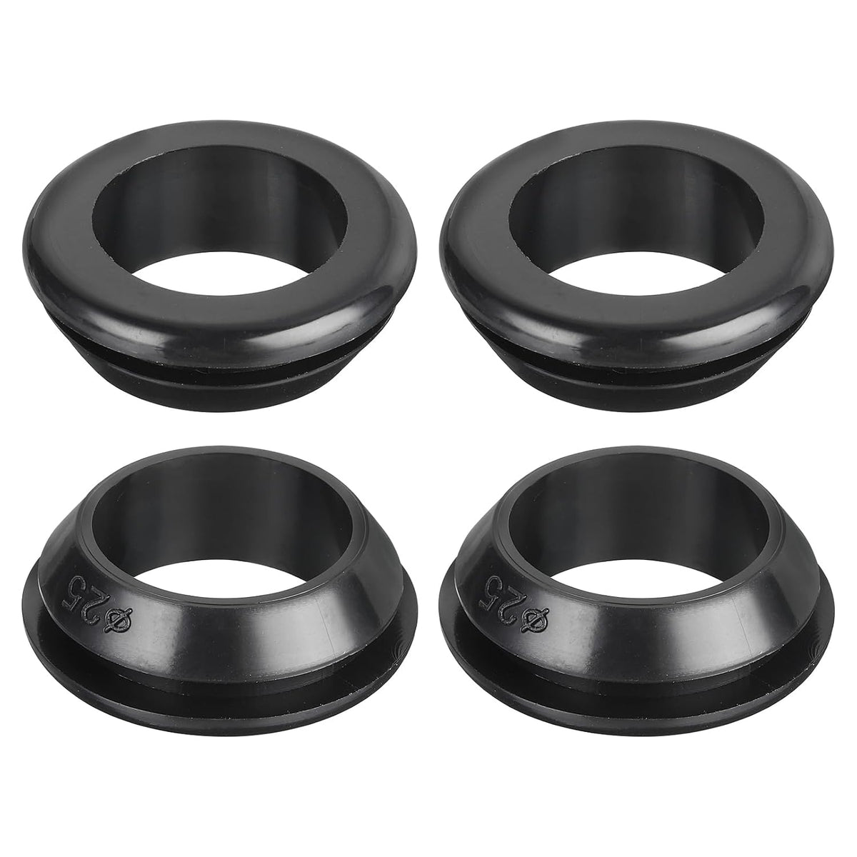 20Pcs Rubber Grommets 25mm Mount Dia, for 20mm ID Rubber Hole Plugs Rubber Wiring Grommets for Firewall Cable Wire Protecting, Black